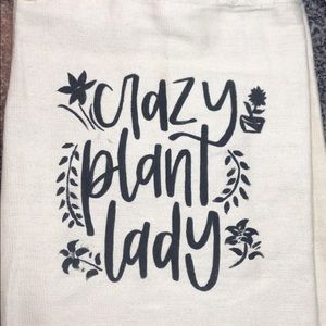 Hand Painted - Crazy Plant Lady 11" x 14" canvas grocery tote bag